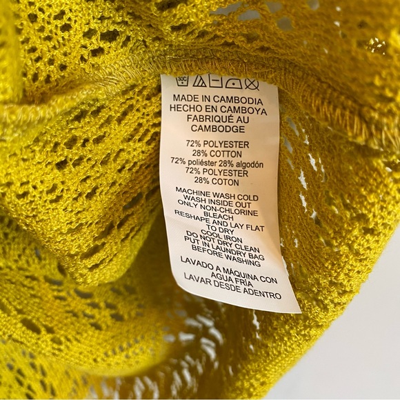 MICHAEL Michael Kors Yellow Lace Button-Up Top - Picture 5 of 7